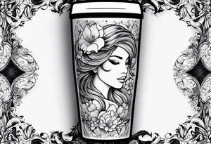 20 oz tumbler, personalized, fantasia, flowers, dreamscape tattoo idea