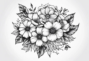 Small bunch of flowers tattoo idea
