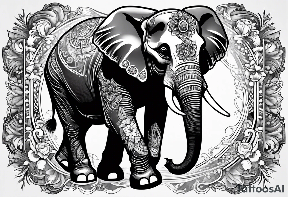 Baby elephant roller derby tattoo idea
