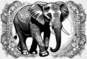 Baby elephant roller derby tattoo idea