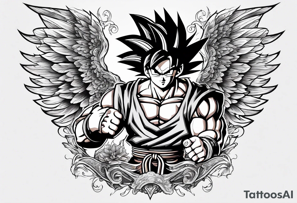 Son goku With wings tattoo idea