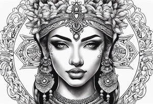 Goddess face tattoo idea