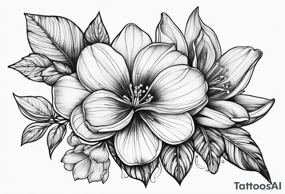 Violet flower tattoo idea