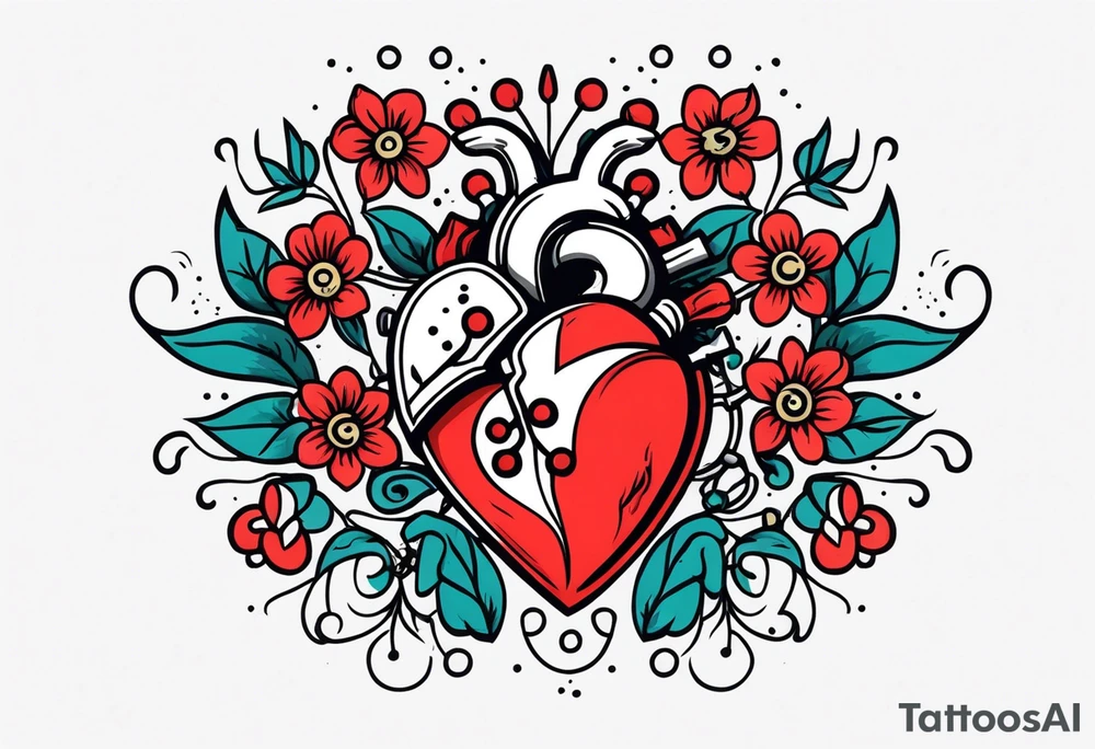 heart with valves
old school vintage simple traditional design surrounded by vintage flowers


bold color simple tattoo idea