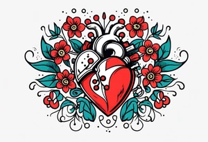 heart with valves
old school vintage simple traditional design surrounded by vintage flowers


bold color simple tattoo idea