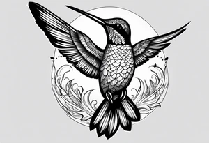 Black hummingbird tattoo for traveler tattoo idea