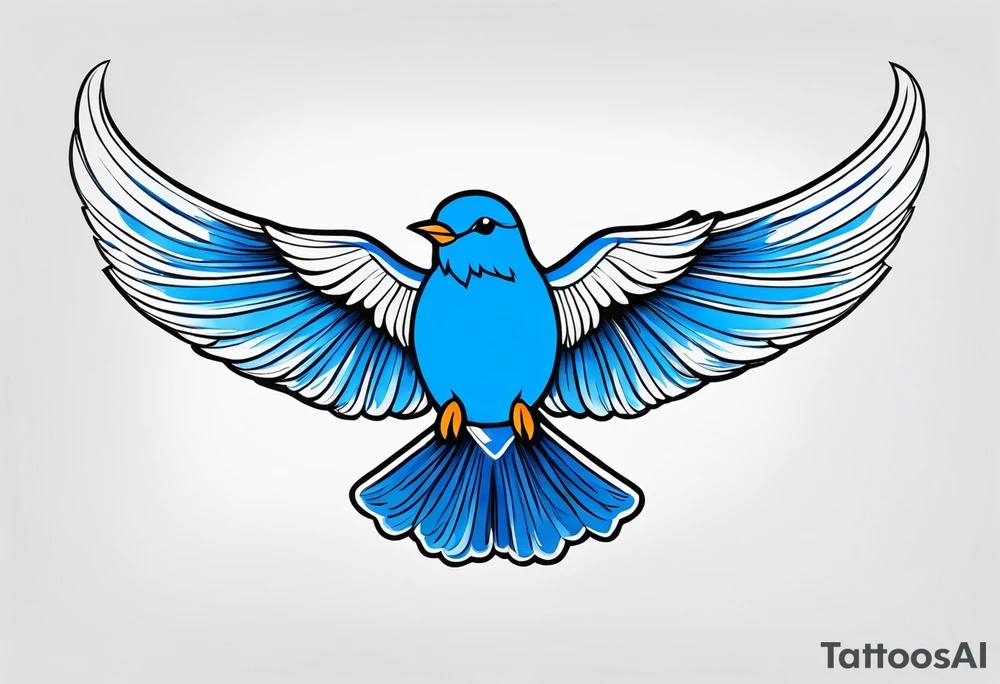 bluebird of happiness in flight tattoo idea