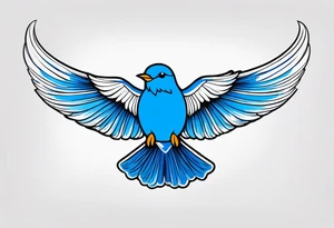 bluebird of happiness in flight tattoo idea