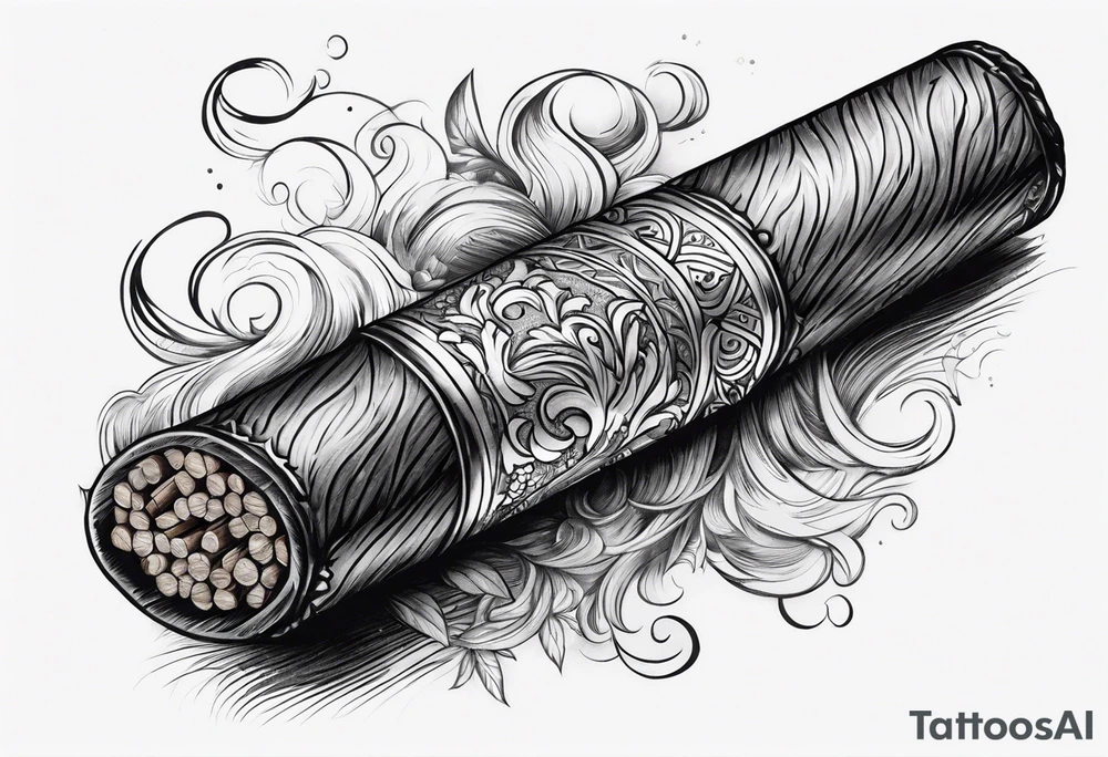 burning cigar tattoo idea