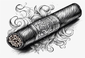 burning cigar tattoo idea