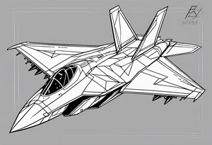 Underside airplane of F22 Raptor Airplane tattoo idea