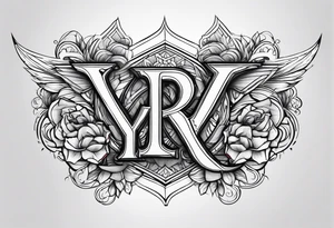 Letters Y and R tattoo idea