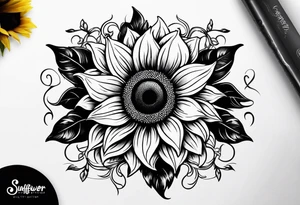 Sunflower infinity sign tattoo idea