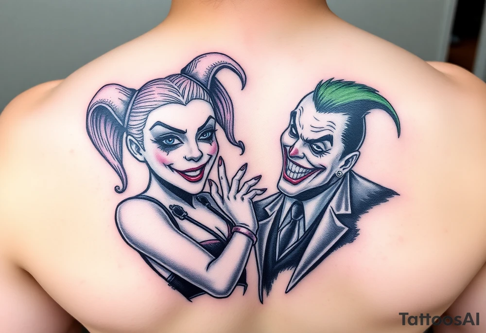 Harley quin and the joker tattoo idea