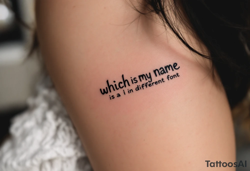 varii which is my name is a different font tattoo idea