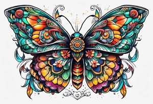 Modern Mexican Moth tattoo idea