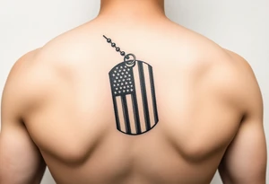 Navy Flag on a dog tag tattoo idea