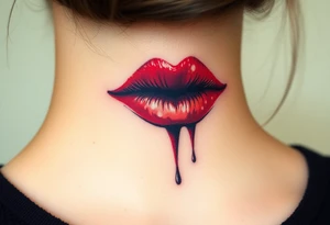 Stain from lipstick kiss tattoo idea