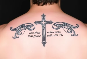 Cross adding on psalm 34 tattoo idea