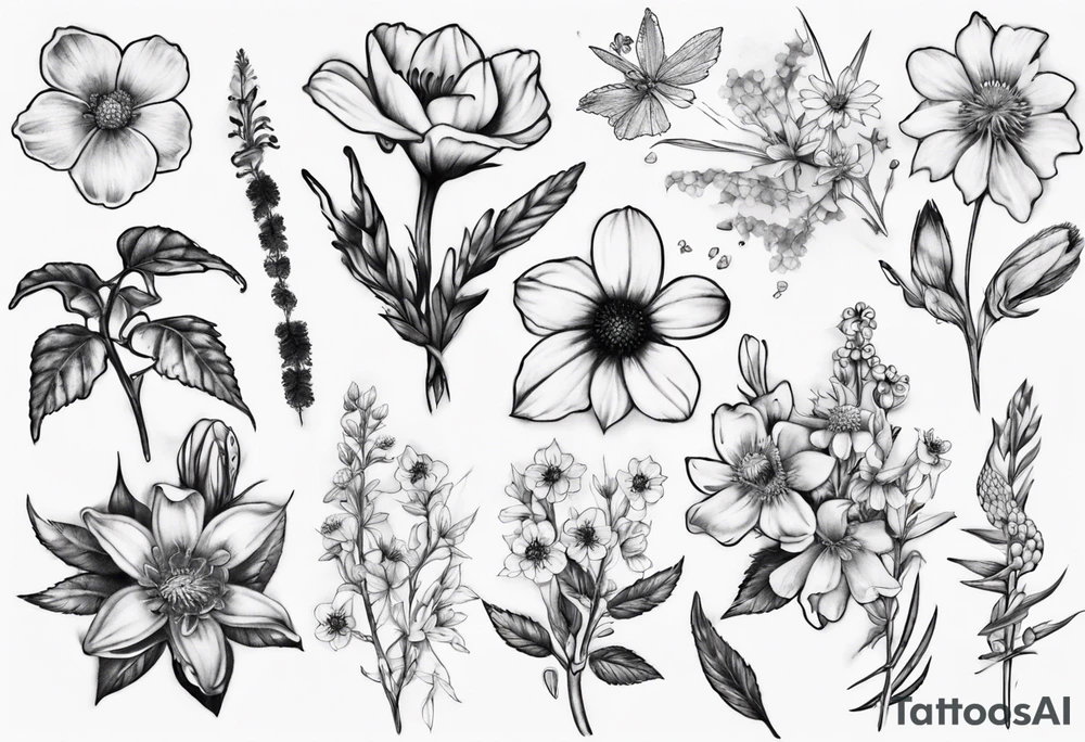 Vancouver island wildflowers tattoo idea