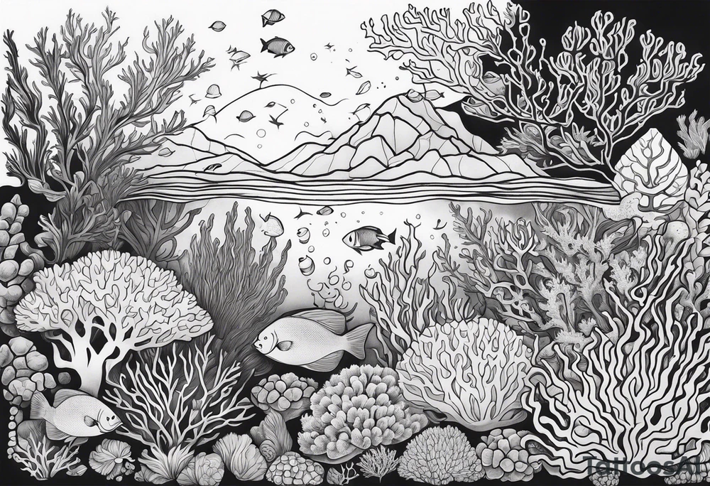 coral reef tattoo idea