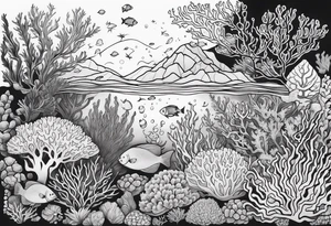 coral reef tattoo idea