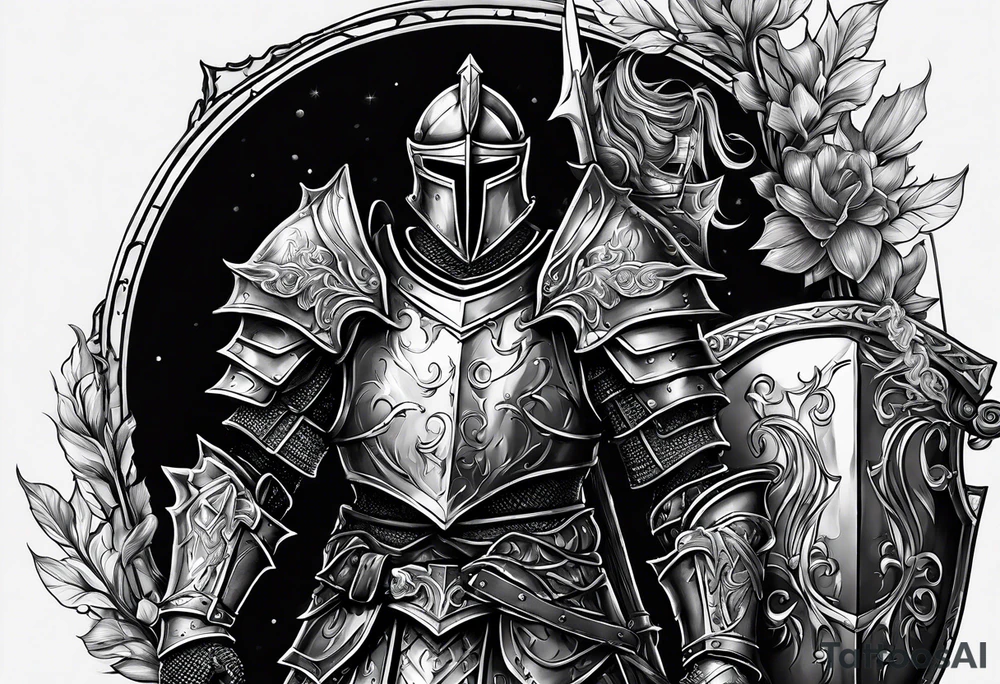 knight in heavy armor tattoo idea