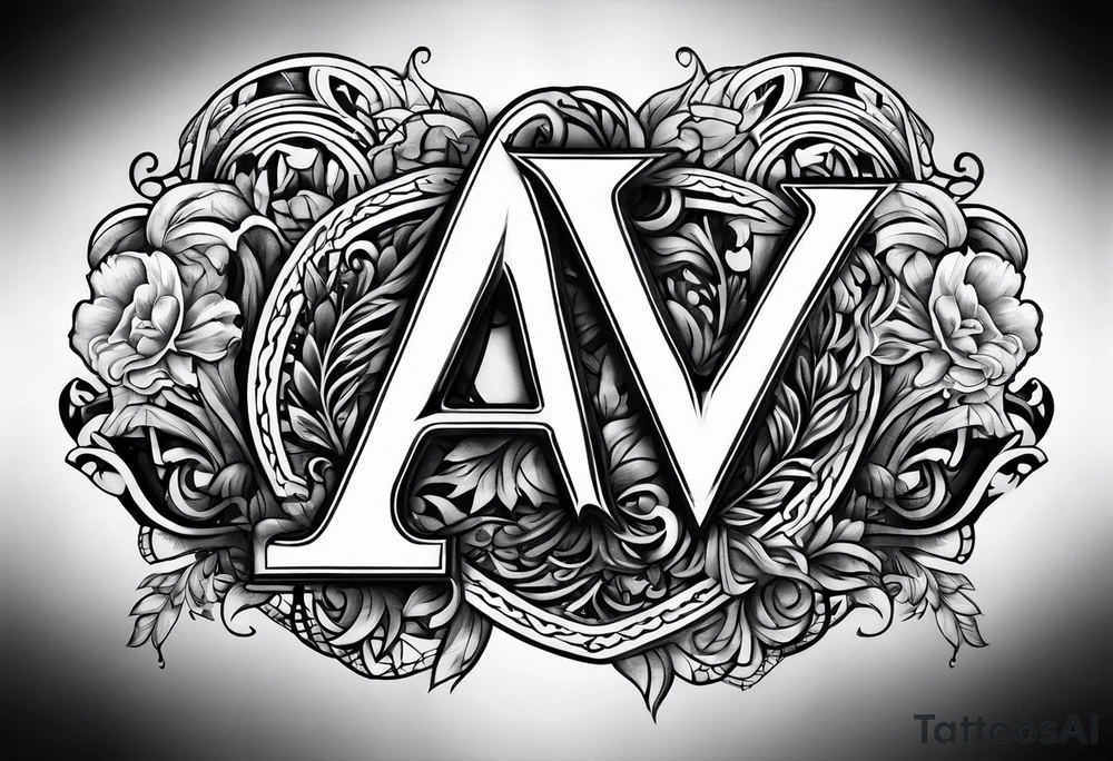 the letters A W R tattoo idea