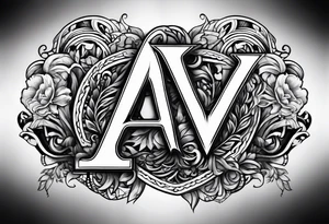 the letters A W R tattoo idea