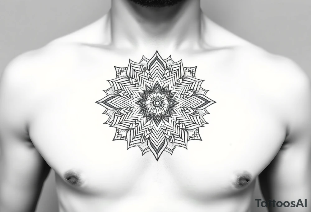 intricate mandala with sacred geometry and cosmic elements tattoo idea