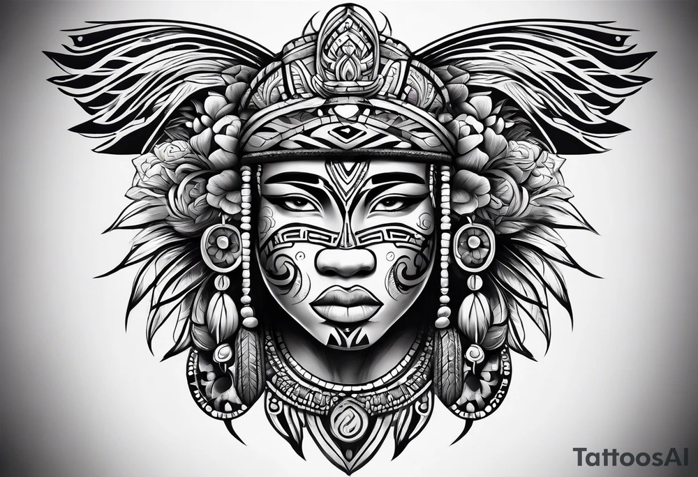 A puerto rican taino tribal sleeve tattoo idea