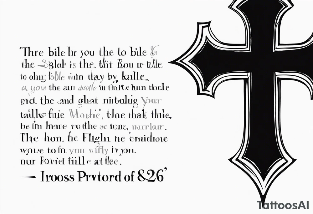 The bible verse proverbs 22:6 with a cross tattoo idea