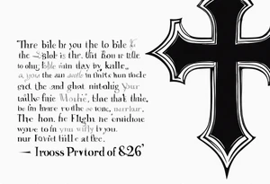 The bible verse proverbs 22:6 with a cross tattoo idea