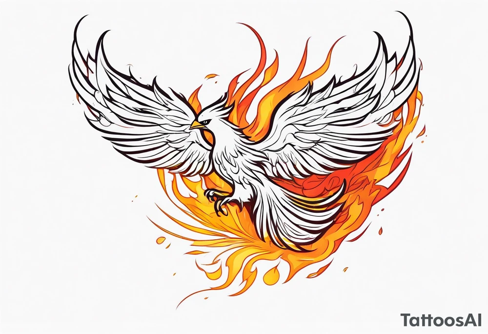 phoenix in fire tattoo idea