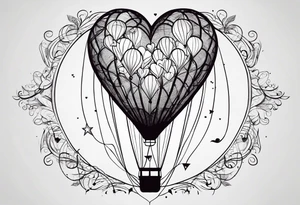heartshaped party baloon with a pulse heartbeat on a string tattoo idea