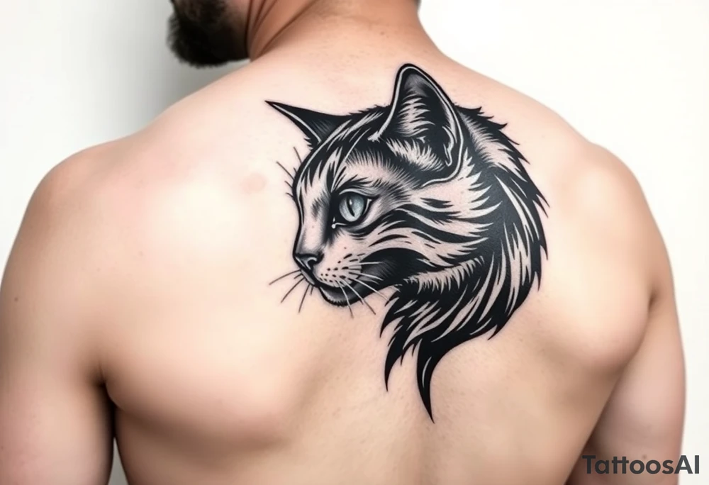 black cat tattoo idea