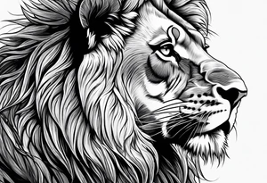 lion blind in one eye tattoo idea