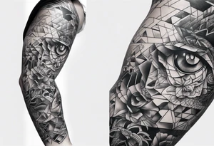 protruding extreme joint pain elbow fragmented on arm tattoo idea