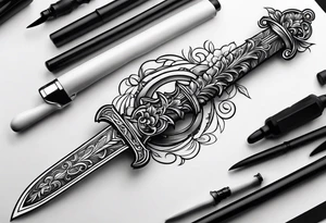 sword on spine tattoo idea