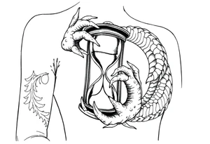 Dragons claws gripping Hourglass tattoo idea