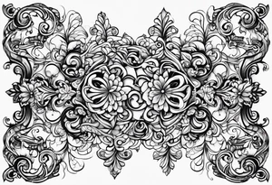 Swirls and whirls of lace covering fingers and forearm tattoo idea