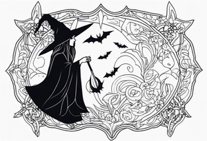 witch Halloween tattoo idea