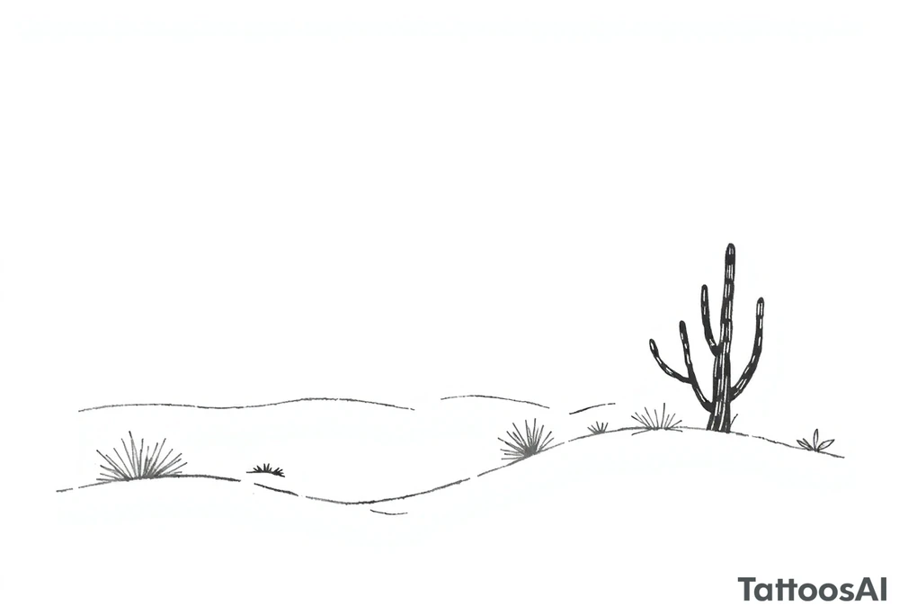 Desert landscape tattoo idea