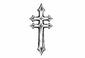 Gothic style cross tattoo idea