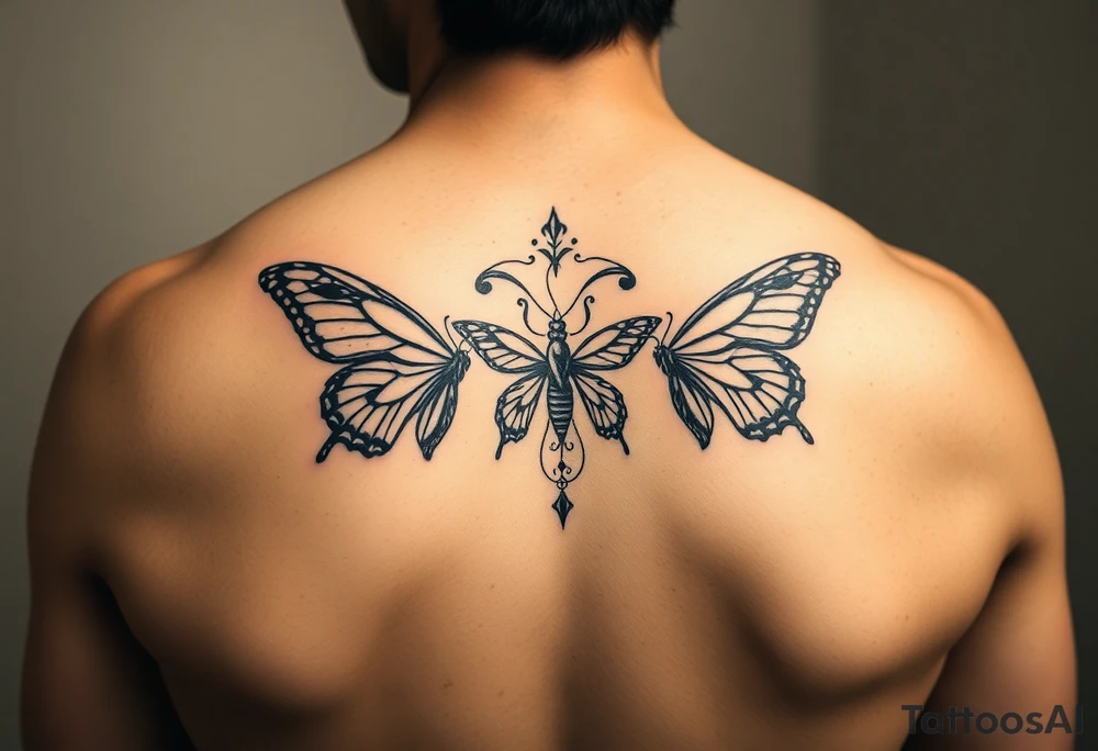 Capricorn female earthy butterflies world money wisdom tattoo idea