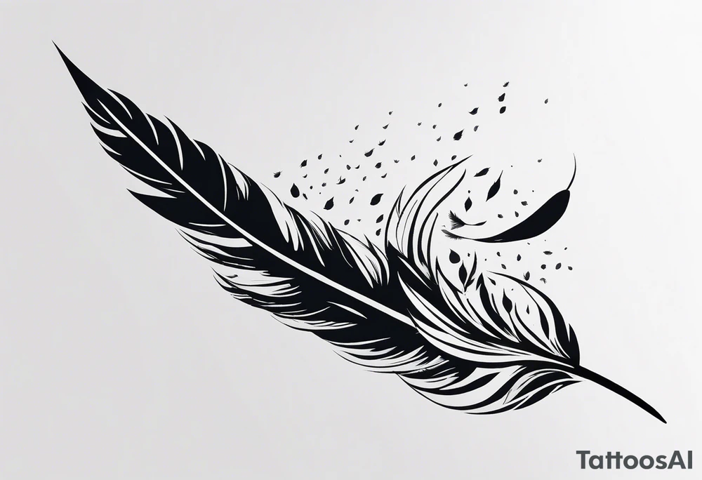 The tattoo begins on the left arm, at the elbow, where feathers are flying under the action of the wind towards the left hand. These feathers share the air space with branches that have leaves, and both elements move together up the left arm. As they approach the shoulder, some lightning appears between them. At this point, the feathers start to converge toward the left chest, where a vortex of energy reveals the head of an owl. The branches converge toward the left side of the back, passing over the shoulder. On the left side of the back, there is a dense, psychedelic element representing the energy of life's creation, with references to the earth, element, and planet. There is also a clay house in this area. tattoo idea