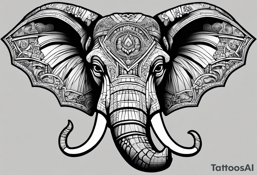 Lego Elephant head m tattoo idea