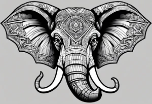 Lego Elephant head m tattoo idea