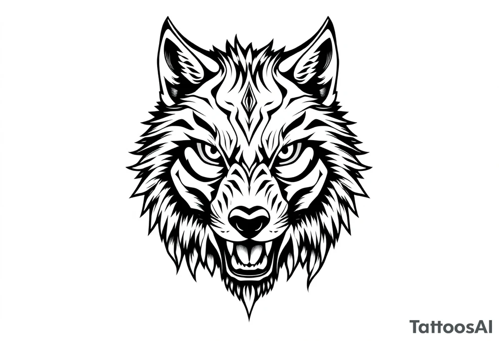 Big bad wolf kissy face tattoo idea