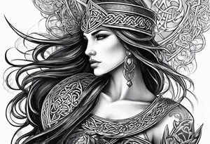 Celtic warrior side profile tattoo idea